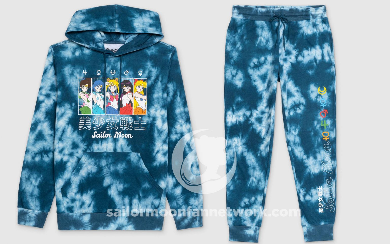 Target Men's Sailor Moon Blue Tie Dye Jogger Set