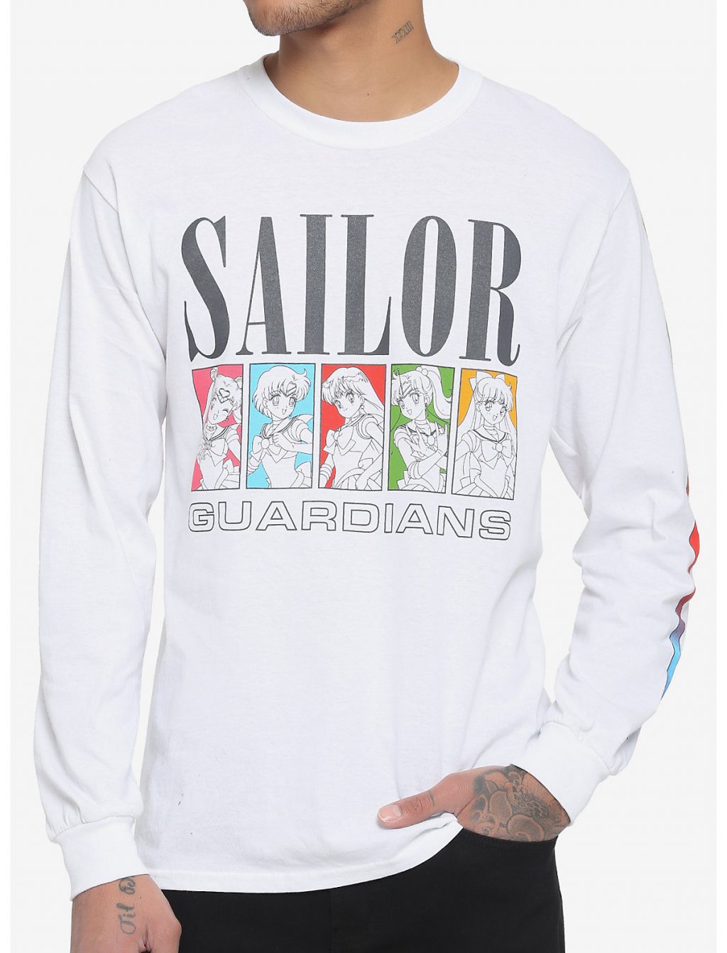 Hot Topic Men's Sailor Guardians Gradient LongSleeve TShirt