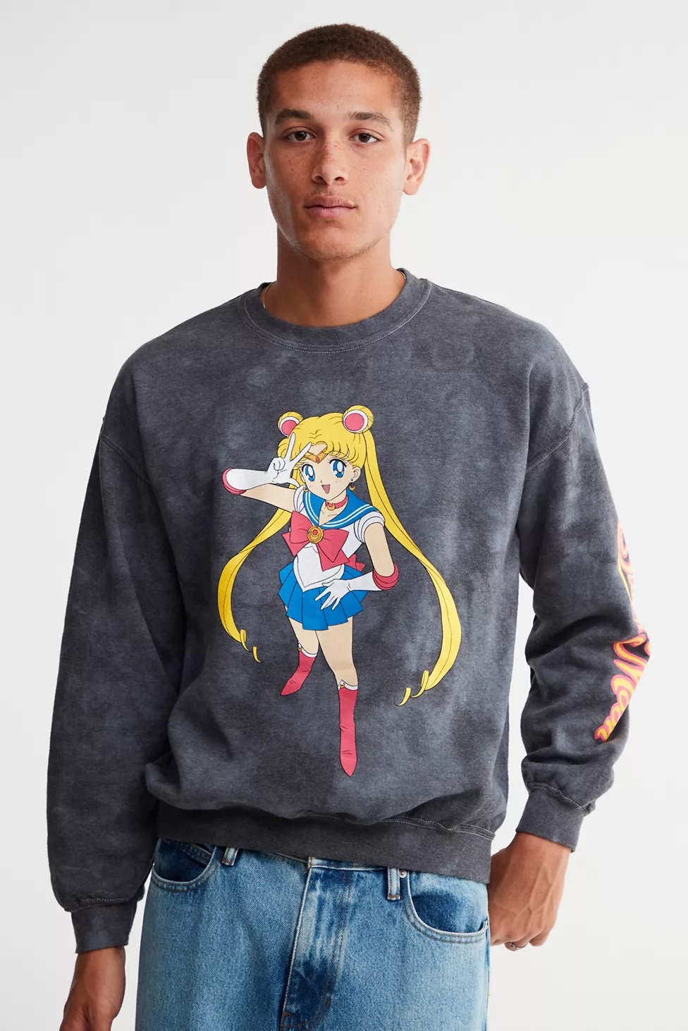 Urban Outfitters: Sailor Moon Tie-Dye Crew Neck Sweatshirt |