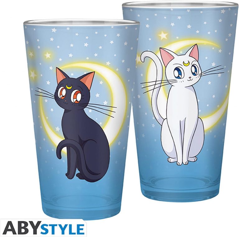 ABYSTYLE Sailor Moon Luna & Artemis Reisebecher - Offizieller 355ml Thermobecher